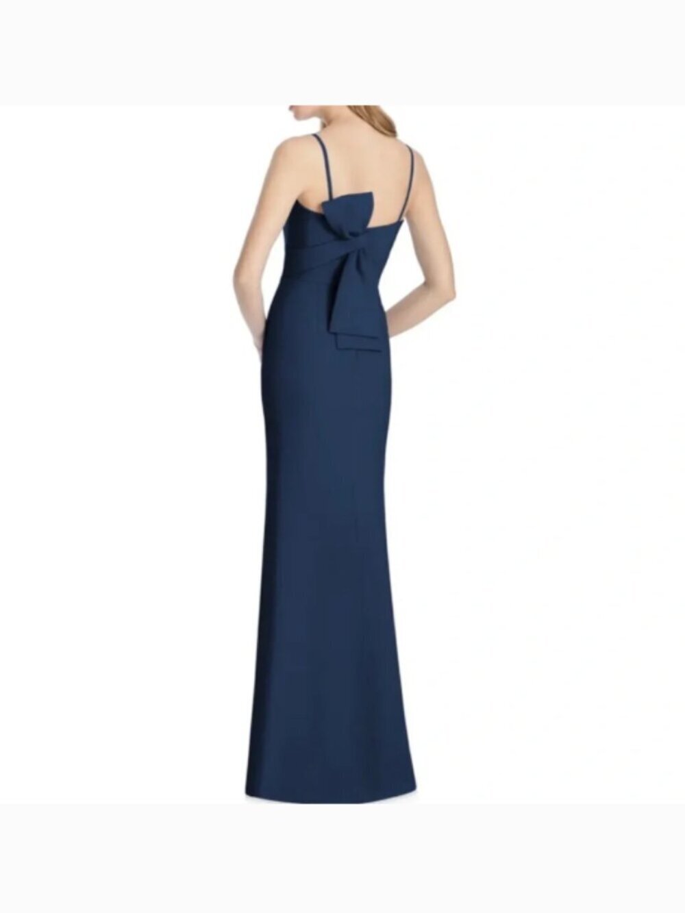 NWT Lela Rose Bow Back Crepe Column Dress in Midnight LR247 gown wedding formal